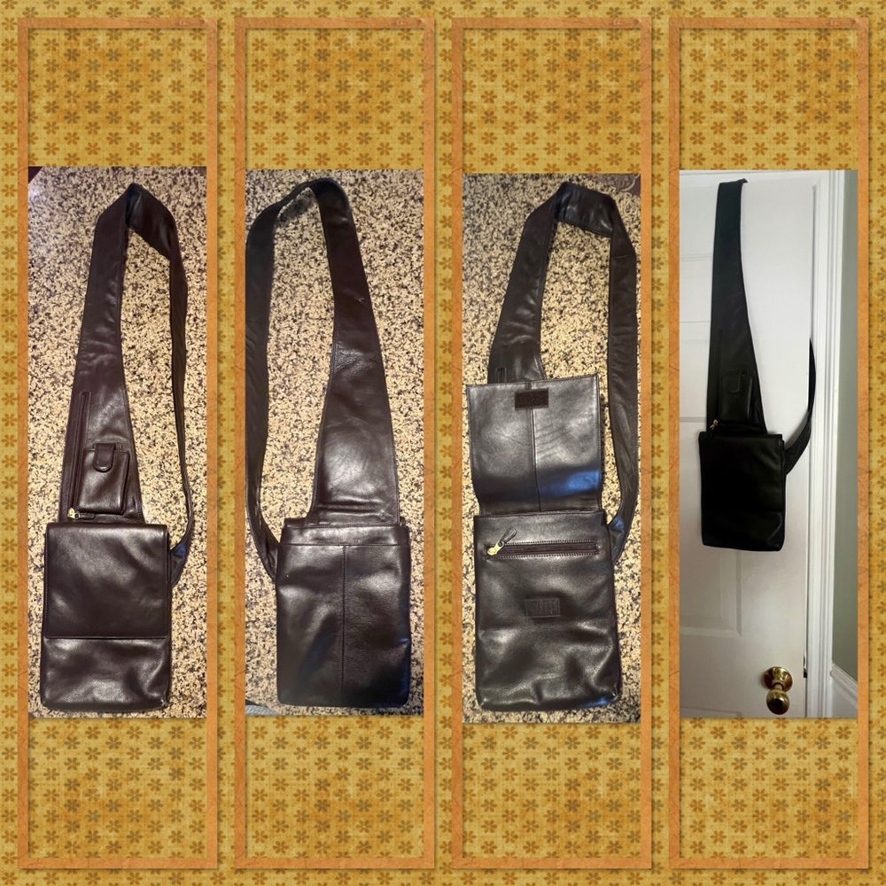 Dark Brown Leather Crossbody Bag